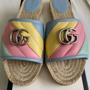 Gucci Pastel Mormont Espadrille Sandals